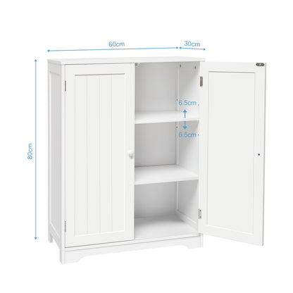 Simple High Bathroom Cabinet, White Color, 2 Doors