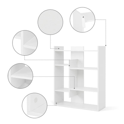 Bookshelf, Bookcase with 4-Tier Display Shelves Modern Wooden