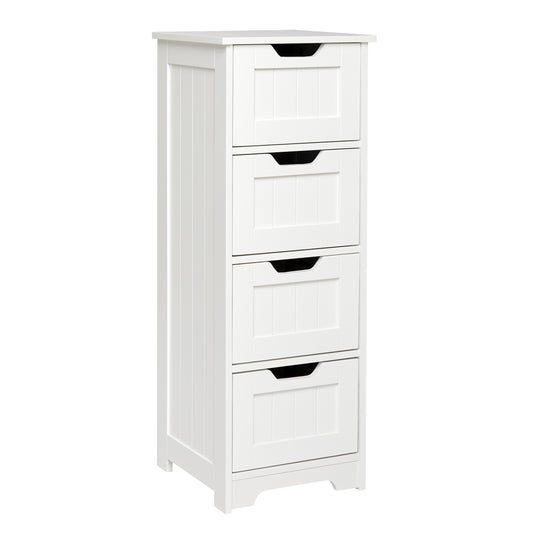 Simple Bathroom Cabinet, White Color, Single Raw and 4 Drawers