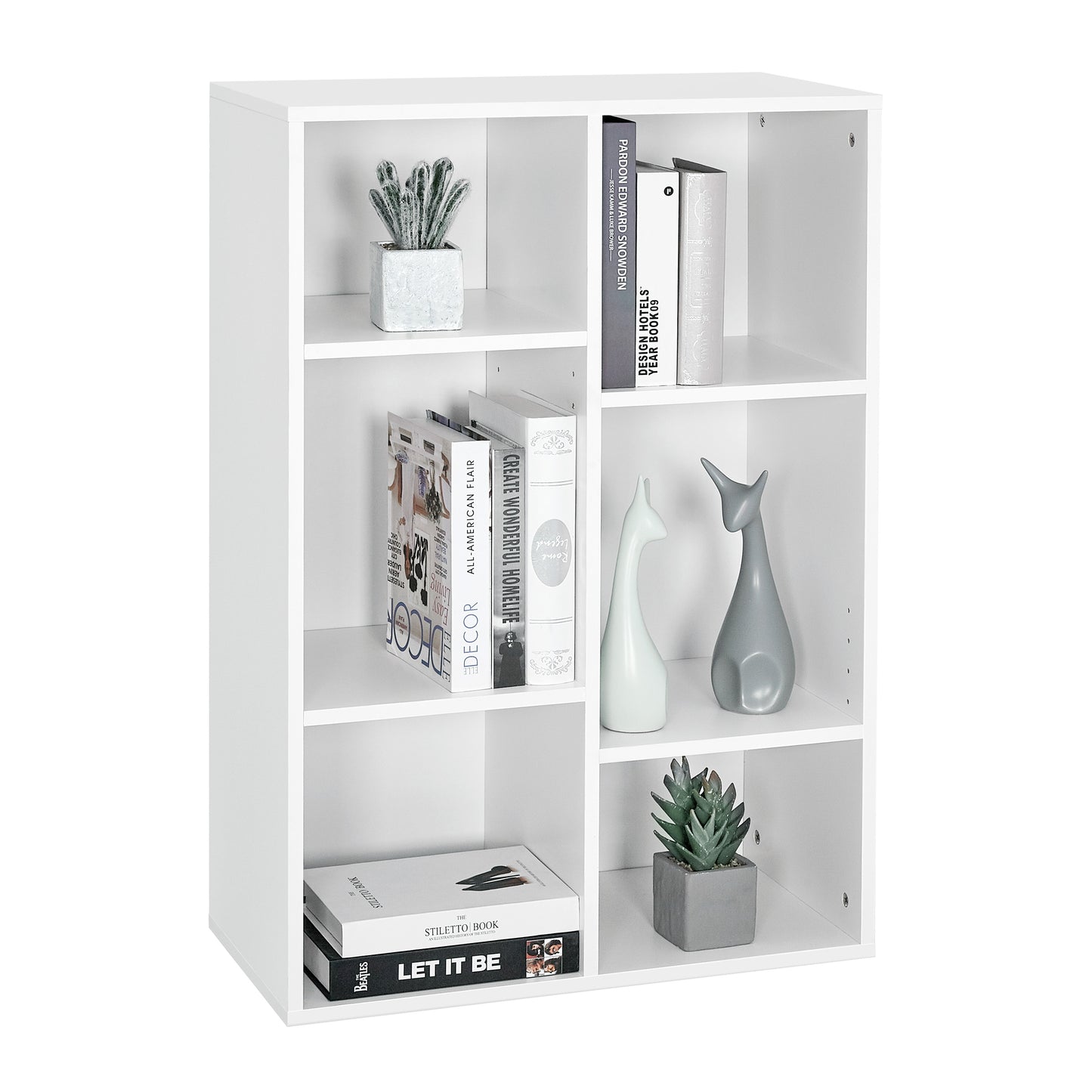 Modern Bookcase, 6 Opening Storage Cubes