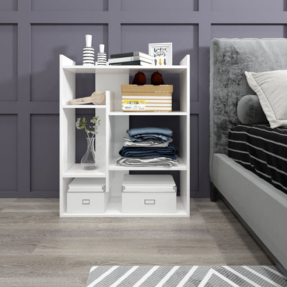 Bookshelf, Bookcase with 4-Tier Display Shelves Modern Wooden