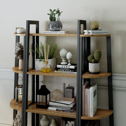 Multi-functional Ladder Shelf, Antique Wood Grain Color
