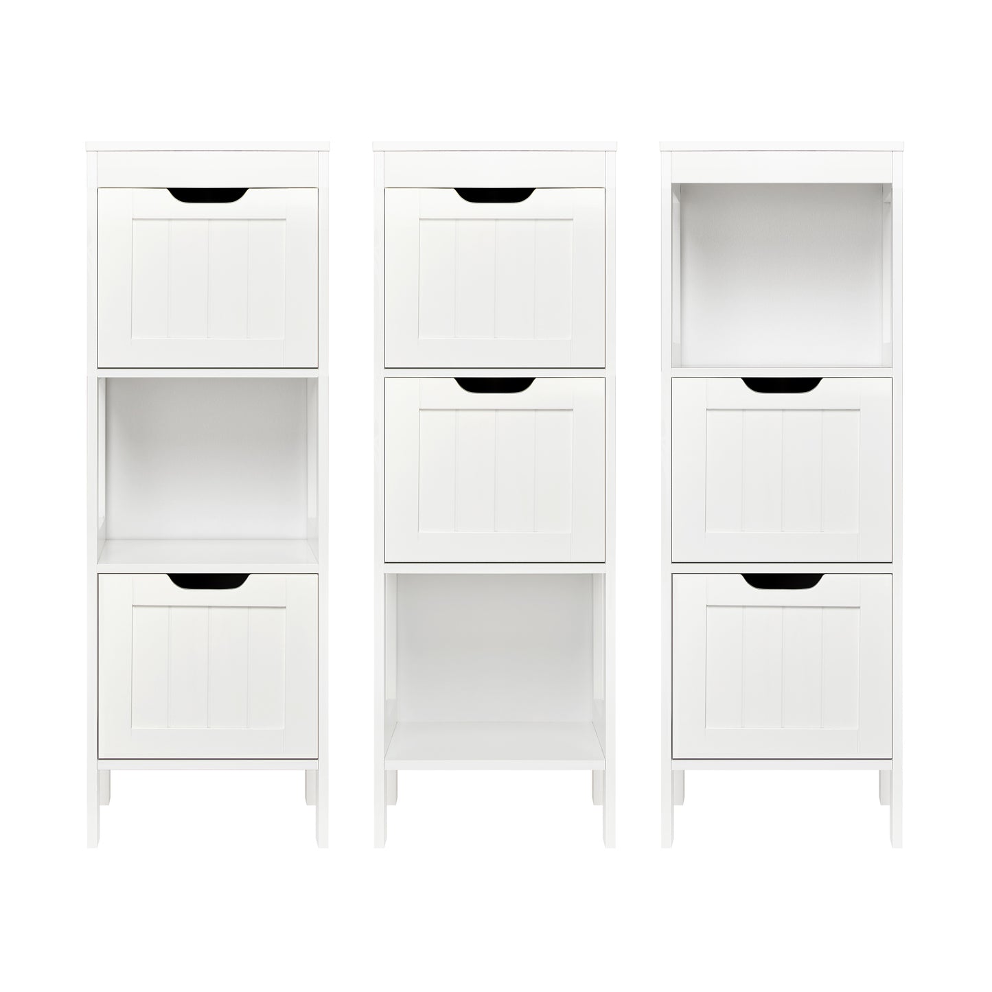 Simple Bathroom Cabinet, White Color, Single Raw, 2 Drawers