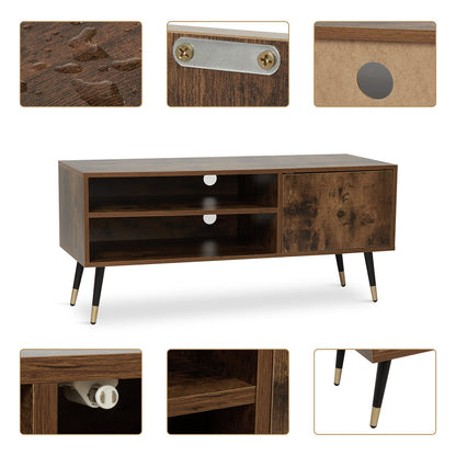 Retro and Industrial TV Cabinets, Antique Wood Grain Color, Single Door