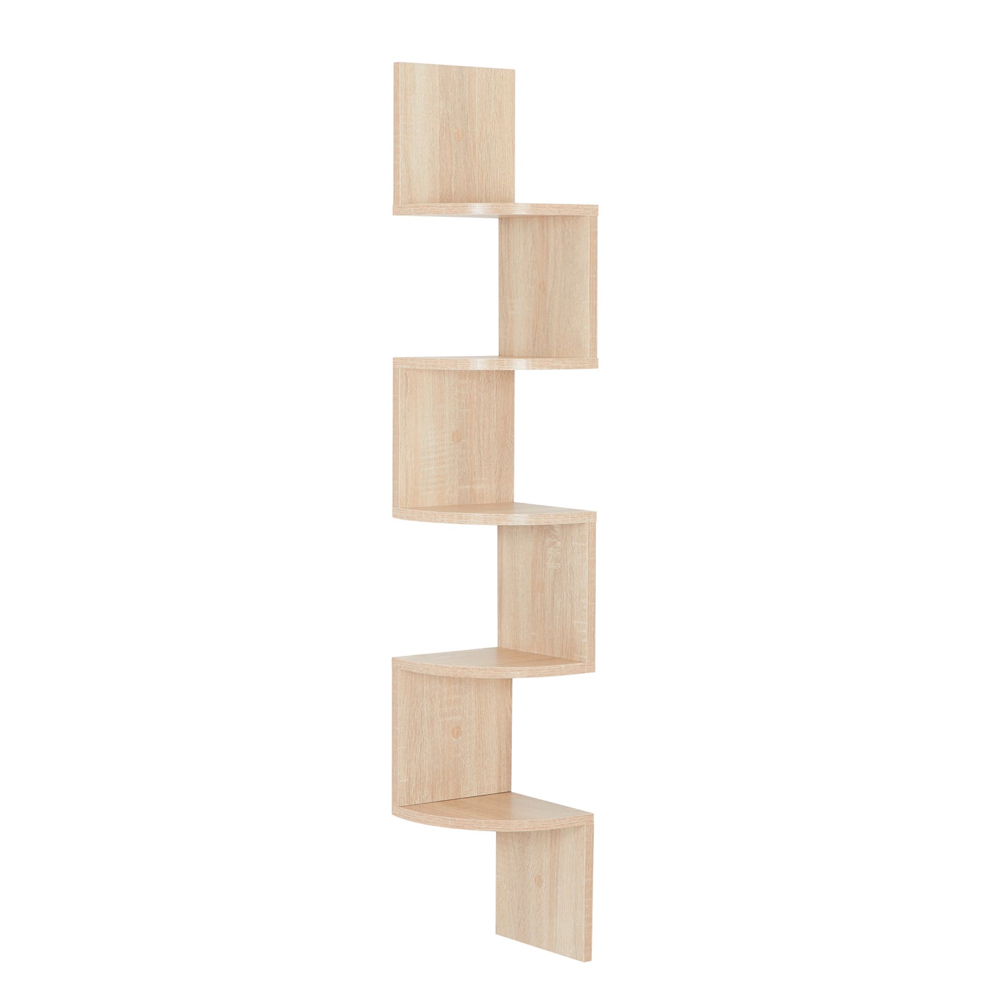 Rounded Wall Shelf, Grey and Oak, Easy to Assmeble