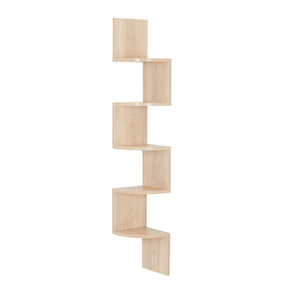 Rounded Wall Shelf, Grey and Oak, Easy to Assmeble