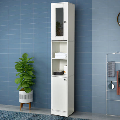 Bathroom Cabinet, Tall and Slim, Providing a Mirror